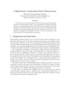 A High-Density, Puzzle-Based Order Picking System g