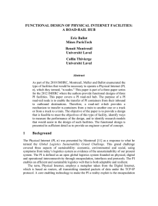 FUNCTIONAL DESIGN OF PHYSICAL INTERNET FACILITIES: A ROAD-RAIL HUB  Eric Ballot