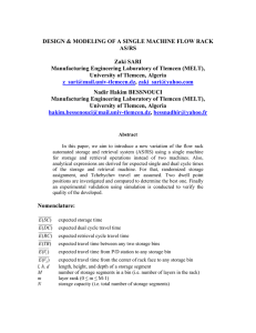 DESIGN &amp; MODELING OF A SINGLE MACHINE FLOW RACK AS/RS  Zaki SARI