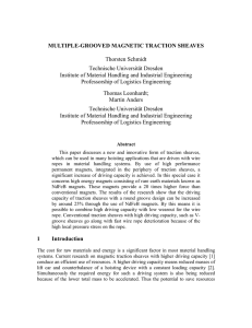 MULTIPLE-GROOVED MAGNETIC TRACTION SHEAVES Thorsten Schmidt Technische Universität Dresden