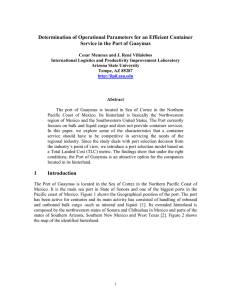 Determination of Operational Parameters for an Efficient Container
