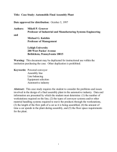 Title:  Case Study: Automobile Final Assembly Plant Authors: Mikell P. Groover