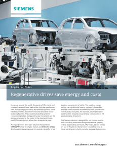 Regenerative drives save energy and costs Application Notes
