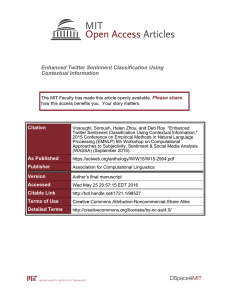 Enhanced Twitter Sentiment Classification Using Contextual Information Please share