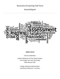 Assurance of Learning Task Force Annual Report 2009-2010