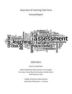 Assurance of Learning Task Force Annual Report 2010-2011