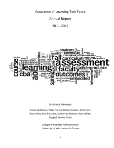 Assurance of Learning Task Force Annual Report 2011-2012