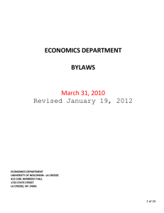 ECONOMICS DEPARTMENT    BYLAWS  Revised January 19, 2012