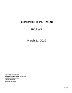 ECONOMICS DEPARTMENT  BYLAWS March 31, 2010