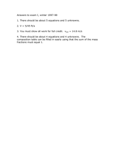 Answers to exam I, winter 1997-98 2. V = 5/45 ft/s