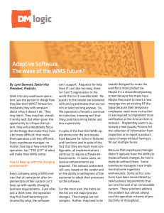 Adaptive Software. The wave of the WMS future?