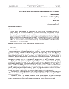 The Effect of Self-Construal on Statue and Role-Relaxed Consumption