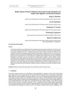 Modern Aspects of Human Trafficking in the Context of Labor... Irregular Labor Migration in the Russian Federation