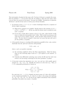 Physics 481 Final Exam Spring 2005