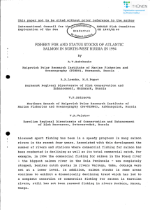 This paper not to be cited without prior reference to... International Council for ANACAT Fish Committee