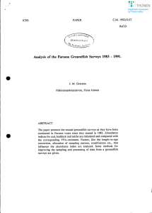 • .. Analysis of the Faroese Groundfish Surveys 1983 - 1991.