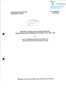 C.M.1992/G:50 International Council for tbe Ref.H&amp;L Sea