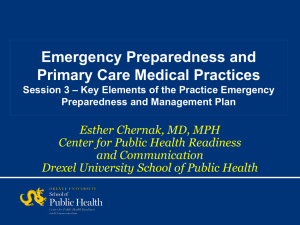 Emergency Preparedness and Primary Care Medical Practices