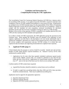 Guidelines and Instructions for Completing/Reviewing the CME Application