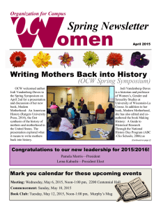 omen Spring Newsletter Writing Mothers Back into History (OCW Spring Symposium)