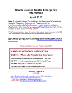 Health Science Center Emergency Information April 2015 Note