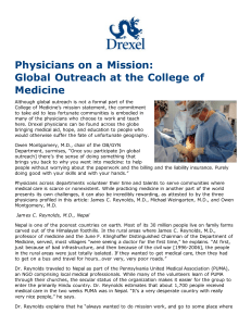 Physicians on a Mission: Global Outreach at the College of Medicine