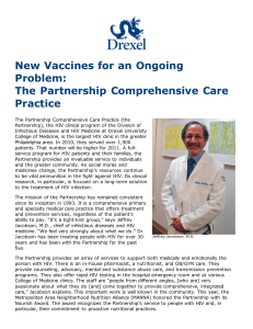 New Vaccines for an Ongoing Problem: The Partnership Comprehensive Care Practice
