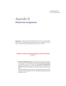 Appendix D Homework Assignments