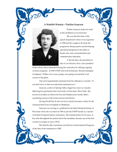 A Notable Woman – Pauline Isaacson