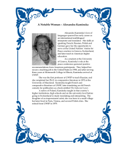A Notable Woman – Alexandra Kaminska