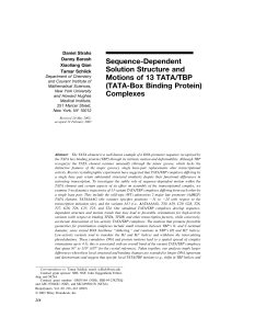 Sequence-Dependent Solution Structure and Motions of 13 TATA/TBP (TATA-Box Binding Protein)