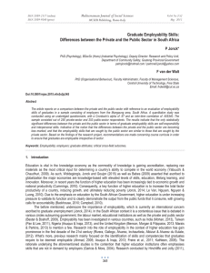 Graduate Employability Skills: Mediterranean Journal of Social Sciences P Jonck*