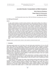 Journalistic Education: Conceptualization and Media Competences Mediterranean Journal of Social Sciences