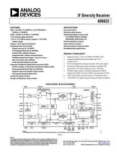 IF Diversity Receiver AD6653  FEATURES