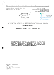 Ihis report not to be guoted without prior reference to... International Council for the C.M.1991/M:2