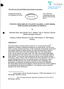 This paper not to be cited Without prior reference to... International council for C.M. 1991/M:38