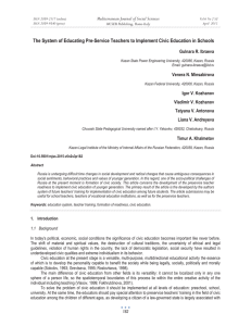 The System of Educating Pre-Service Teachers to Implement Civic Education in... Mediterranean Journal of Social Sciences Gulnara R. Ibraeva MCSER Publishing, Rome-Italy