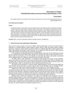 Reservations to Treaties, Mediterranean Journal of Social Sciences Fjorda Shqarri