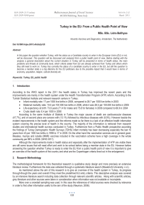 Turkey in the EU- From a Public Health Point of... Mediterranean Journal of Social Sciences MSc. BSc. Lidra Ballhysa MCSER Publishing, Rome-Italy