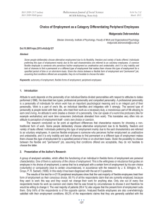 Choice of Employment as a Category Differentiating Peripheral Employees Maâgorzata Dobrowolska