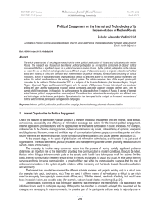 Political Engagement on the Internet and Technologies of Its