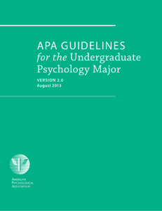 APA Guidelines Psychology Major for the version 2.0