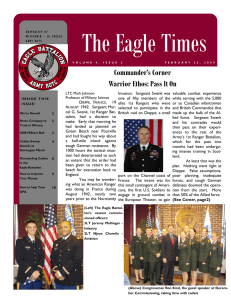 The Eagle Times Commander’s Corner Warrior Ethos: Pass It On