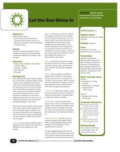 Let the Sun Shine In Grade Level: Objectives Subject Areas: