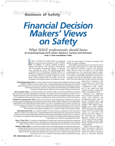Financial Decision Makers’ Views on Safety Business of Safety