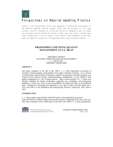 Perspectives on Material Handling Practice