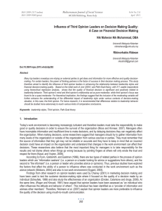 Influence of Third Opinion Leaders on Decision Making Quality: