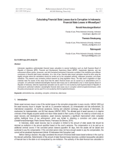 Calculating Financial State Losses due to Corruption in Indonesia: