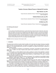 Taxation of Income of Natural Persons in Selected EU Countries