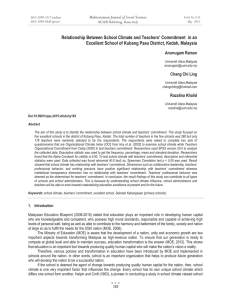 Relationship Between School Climate and Teachers’ Commitment  in an